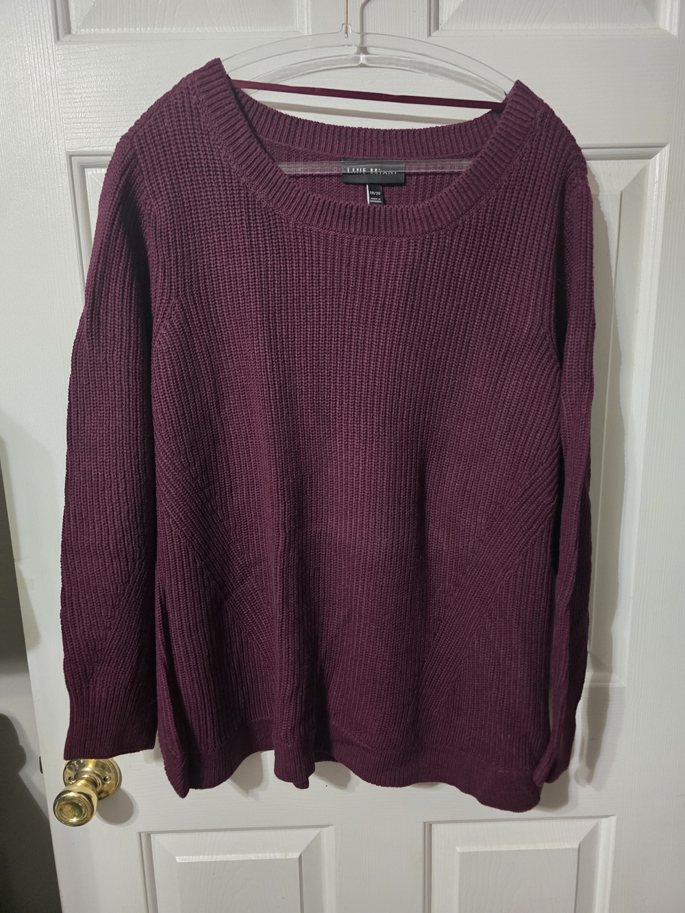 Lane Bryant Deep Plum Crewneck Knit Sweater